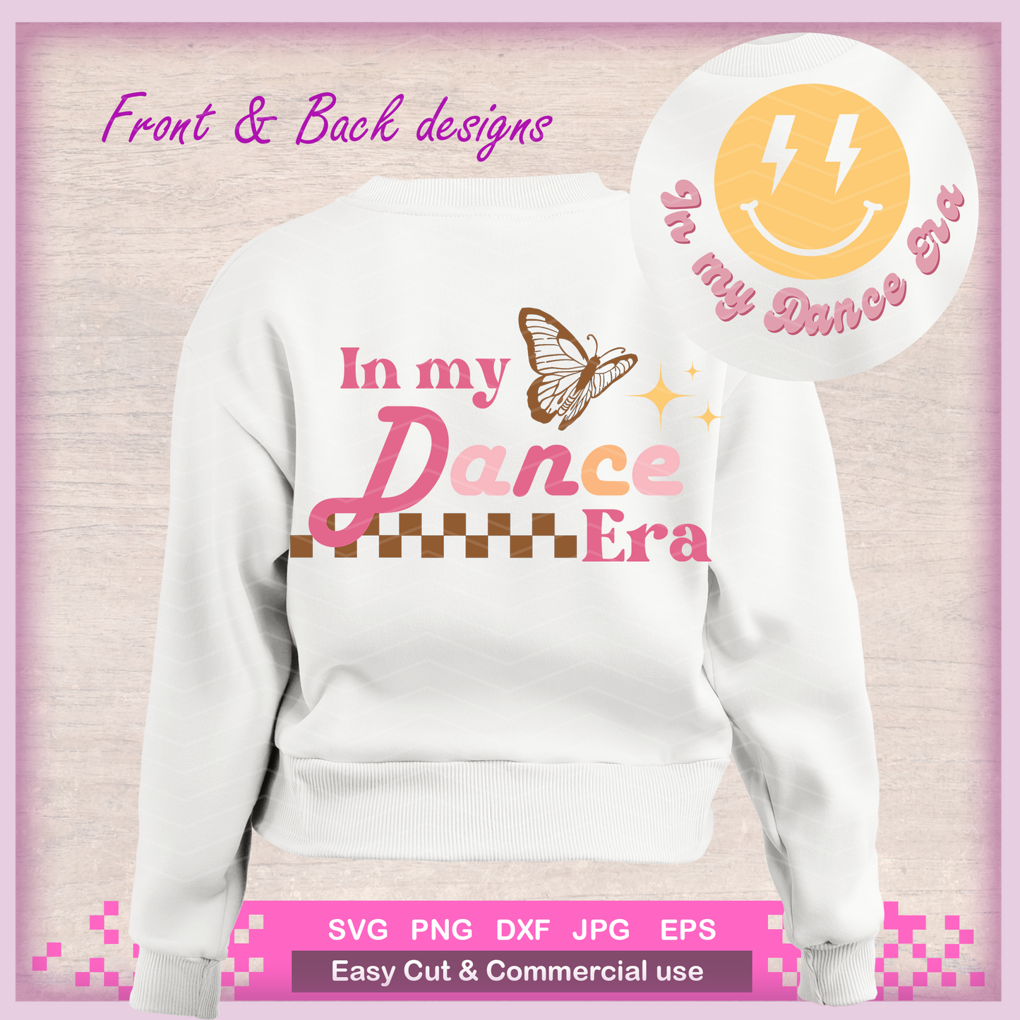 In My Dance Era SVG, Dance Svg, Dance Mom Era Svg, Dance Coach Svg, Svg file for cricut, Png sublimation, Back and front design
