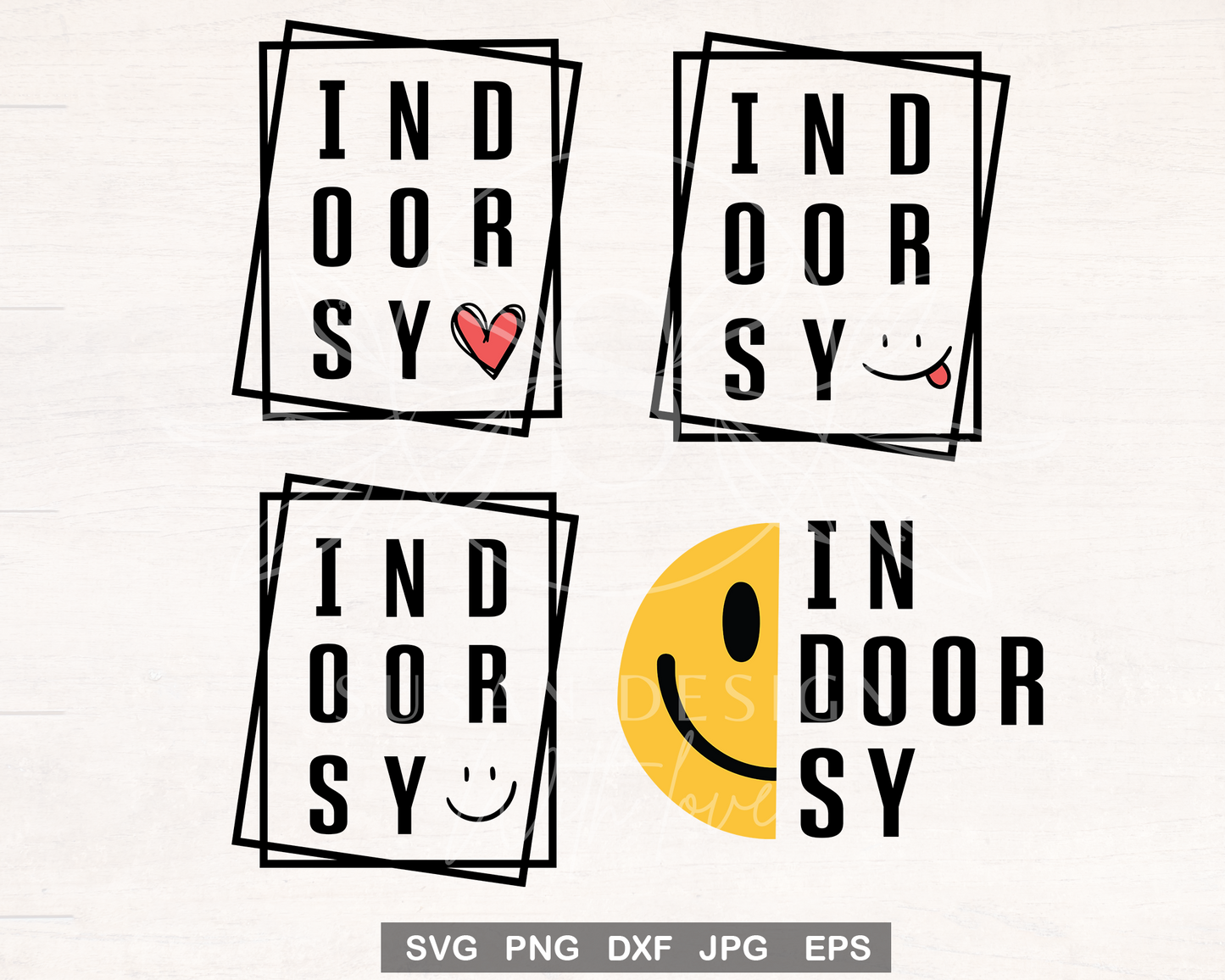 Indoorsy smile face svg bundle, Cute Introvert Weekend Quotes svg, Introvert mom life, Homebody SVG, SVG files for Cricut, PNG sublimation