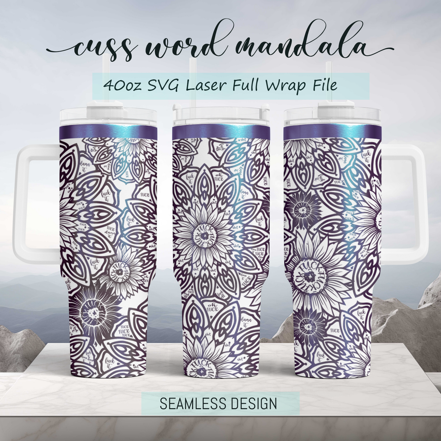 <p data-mce-fragment="1">Funny Cuss words mandala Sunflower 40oz Tumbler Laser Engraved Full Wrap Seamless Design, SVG Laser PNG sublimation<br></p> <p data-mce-fragment="1"> </p>