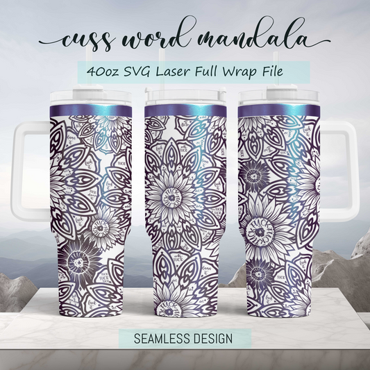 <p data-mce-fragment="1">Funny Cuss words mandala Sunflower 40oz Tumbler Laser Engraved Full Wrap Seamless Design, SVG Laser PNG sublimation<br></p> <p data-mce-fragment="1"> </p>