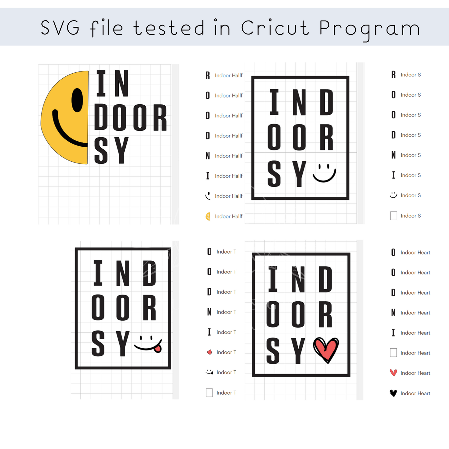 Indoorsy smile face svg bundle, Cute Introvert Weekend Quotes svg, Introvert mom life, Gift for mom, SVG files for Cricut, PNG sublimation