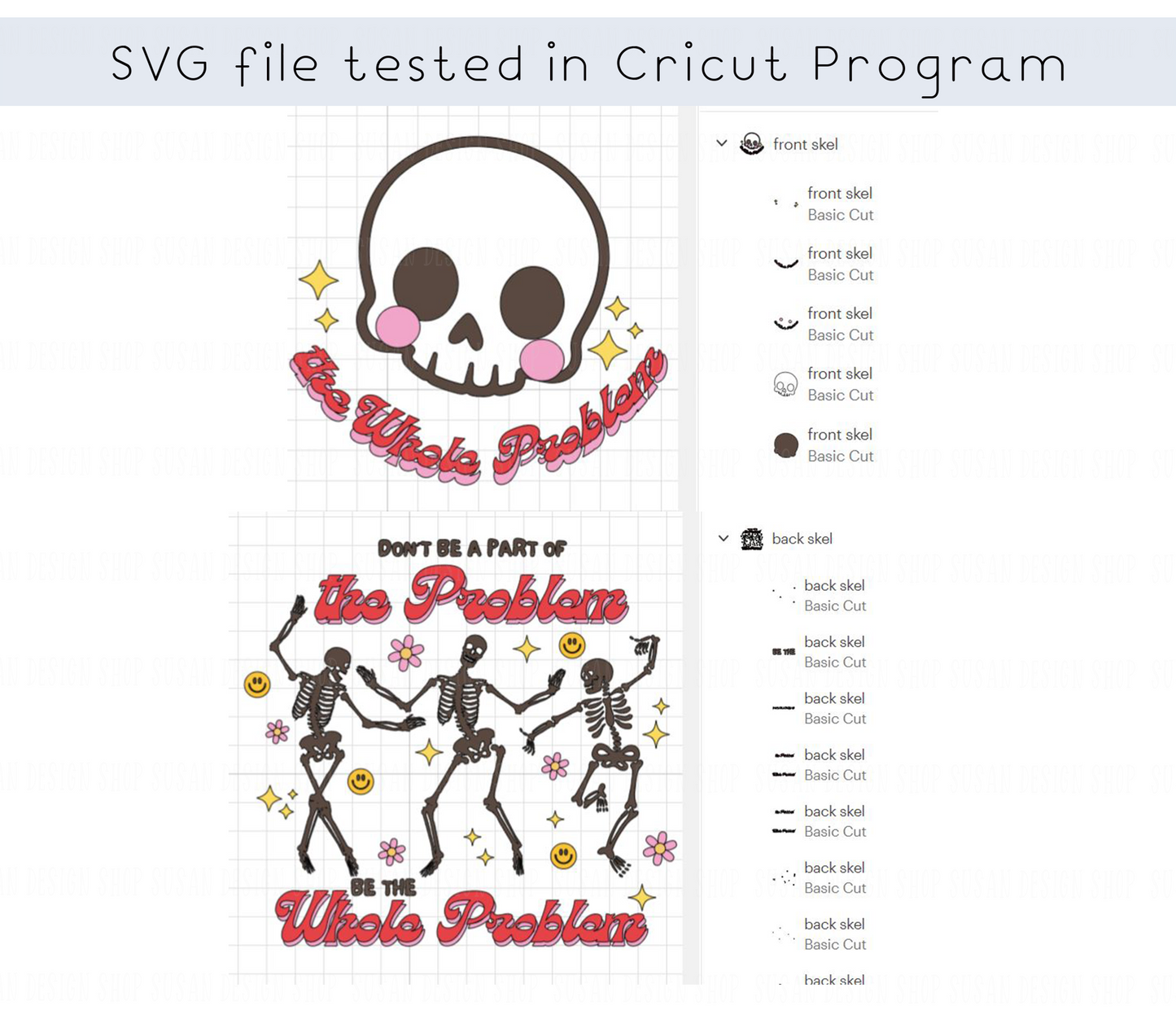 Sarcastic Dont Be Part Of a Problem Be The Whole Problem SVG PNG, Funny Adult Humor Skeleton Retro Sublimation, Cut File Front Back design