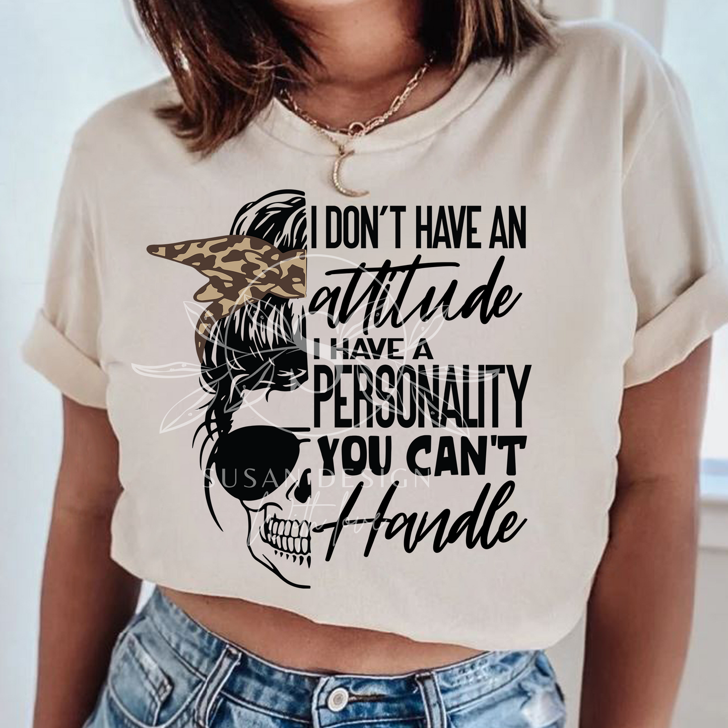 I Don't Have An Attitude Sarcastic Shirt Svg, messy bun, mom life, Snarky Humor SVG, SVG files for Cricut, PNG sublimation