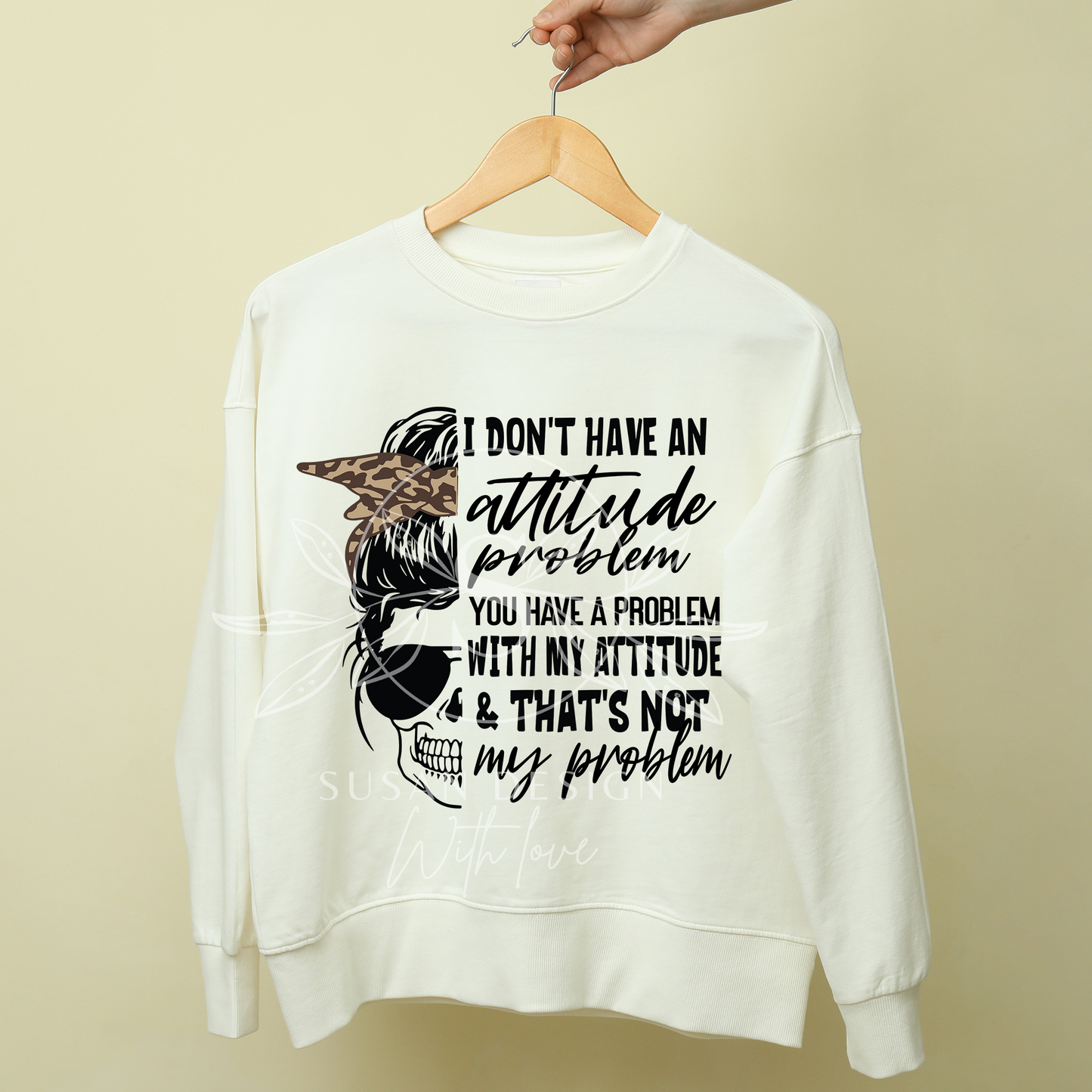Attitude Problem Svg, sassy sarcastic Svg, messy bun, mom life, Snarky Humor SVG, SVG files for Cricut, PNG sublimation