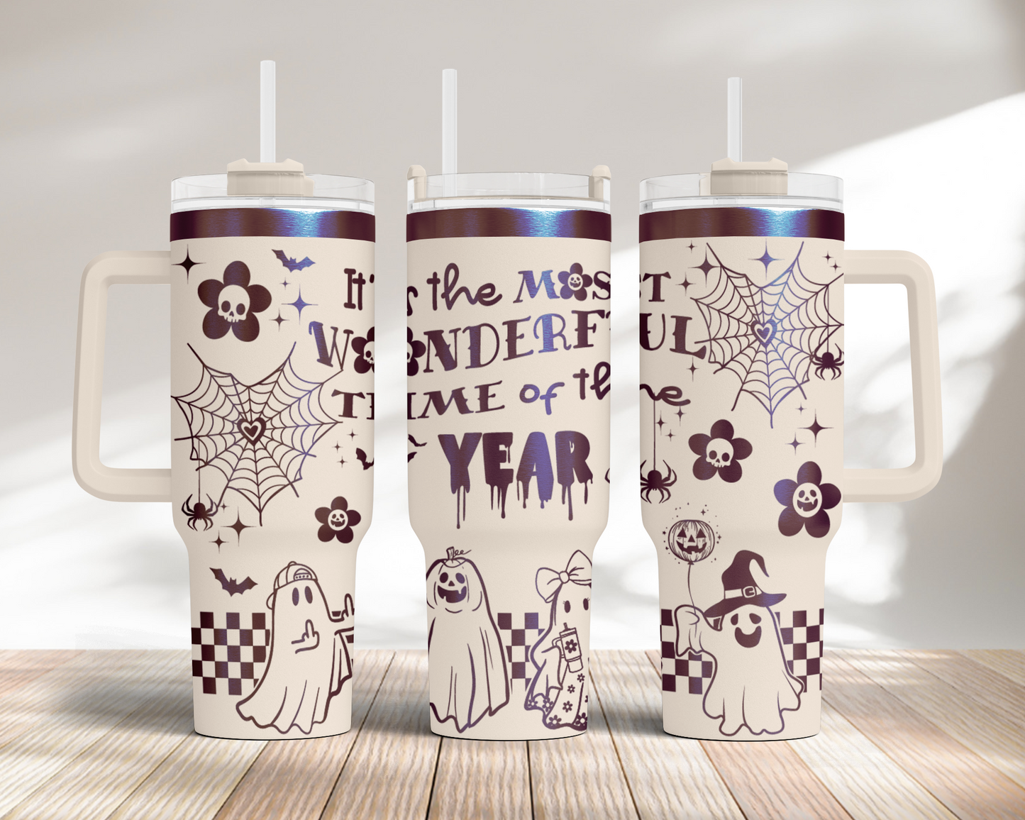 Funny Halloween Most Wonderful Time of the Year 40oz Tumbler SVG Laser Engraved Full Wrap Seamless and PNG sublimation