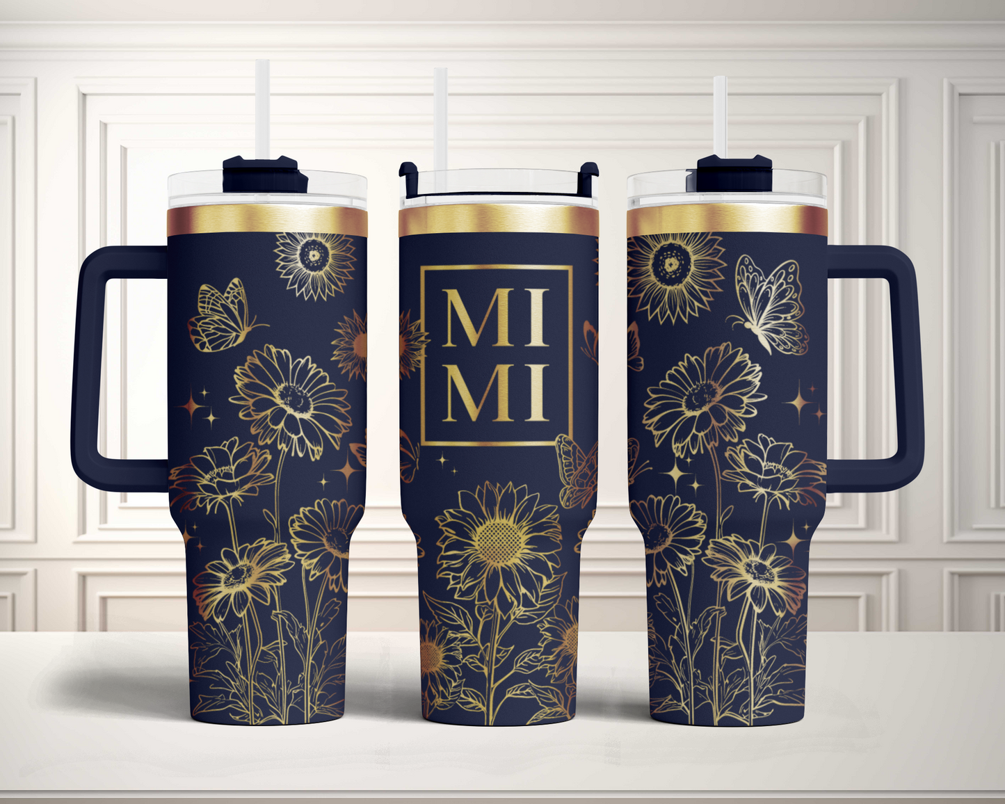 Blessed Mimi Sunflower, Grandma nana 40oz Tumbler SVG Laser Full Wrap Seamless Rotary and PNG sublimation