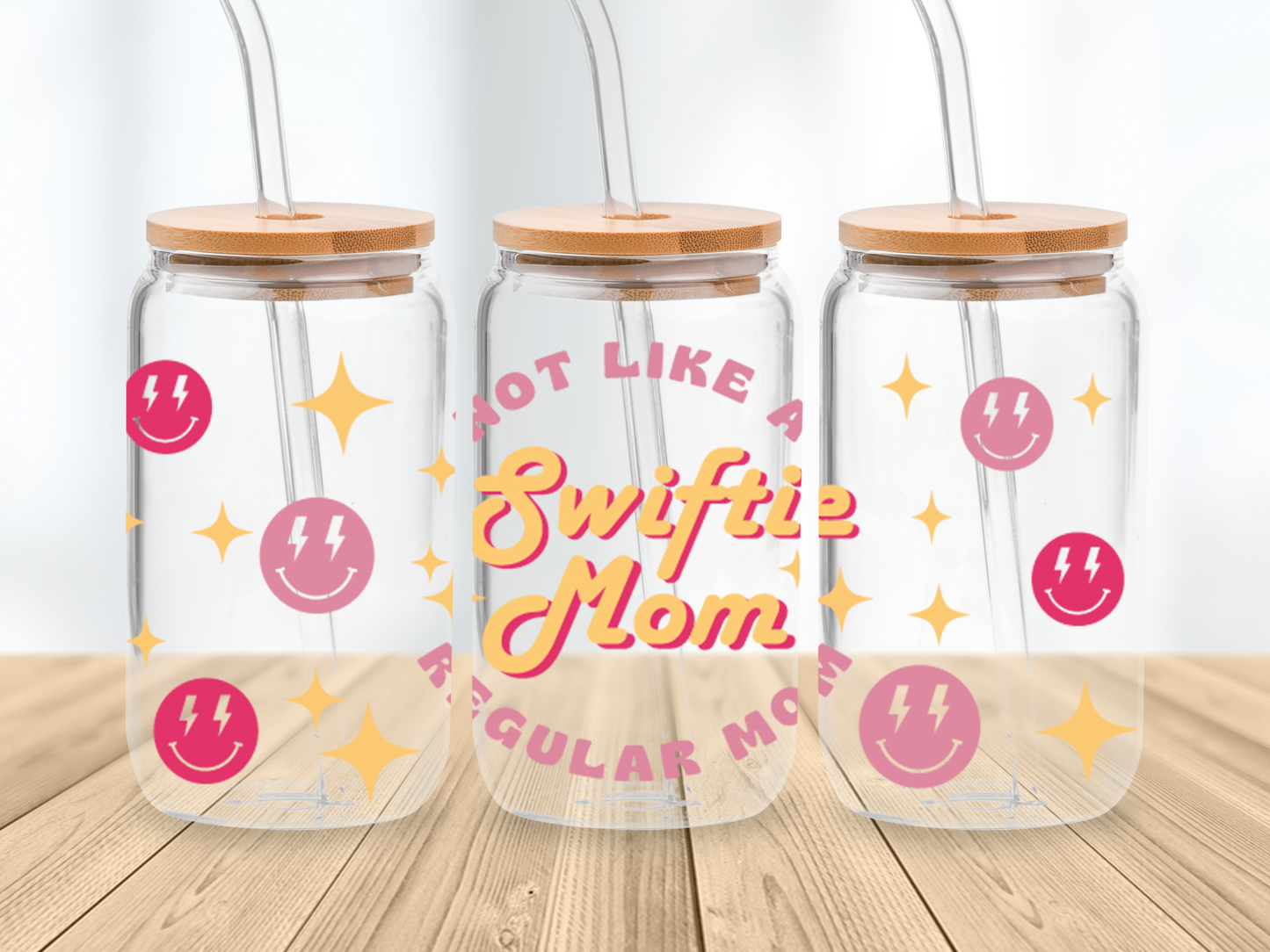 Swiftie Mom, Not like a regular mom Retro 16oz Libbey glass can wrap, SVG cutting file for Cricut, PNG sublimation, Layered SVG