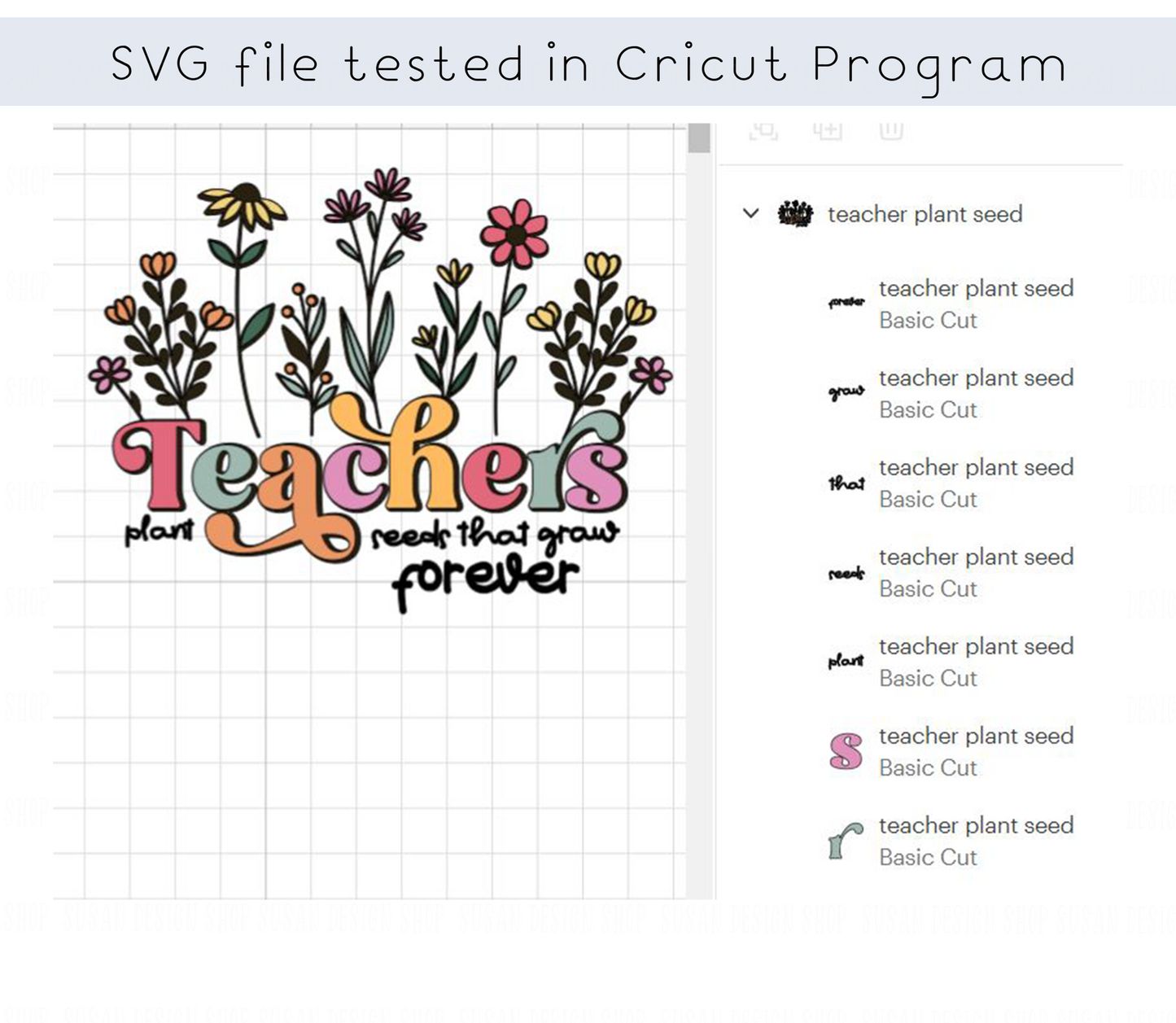 Teachers Plant Seeds that grow forever Svg layered cut file,PNG Sublimation Teacher Appreciation Gifts, Spring Boho Wildflowers.