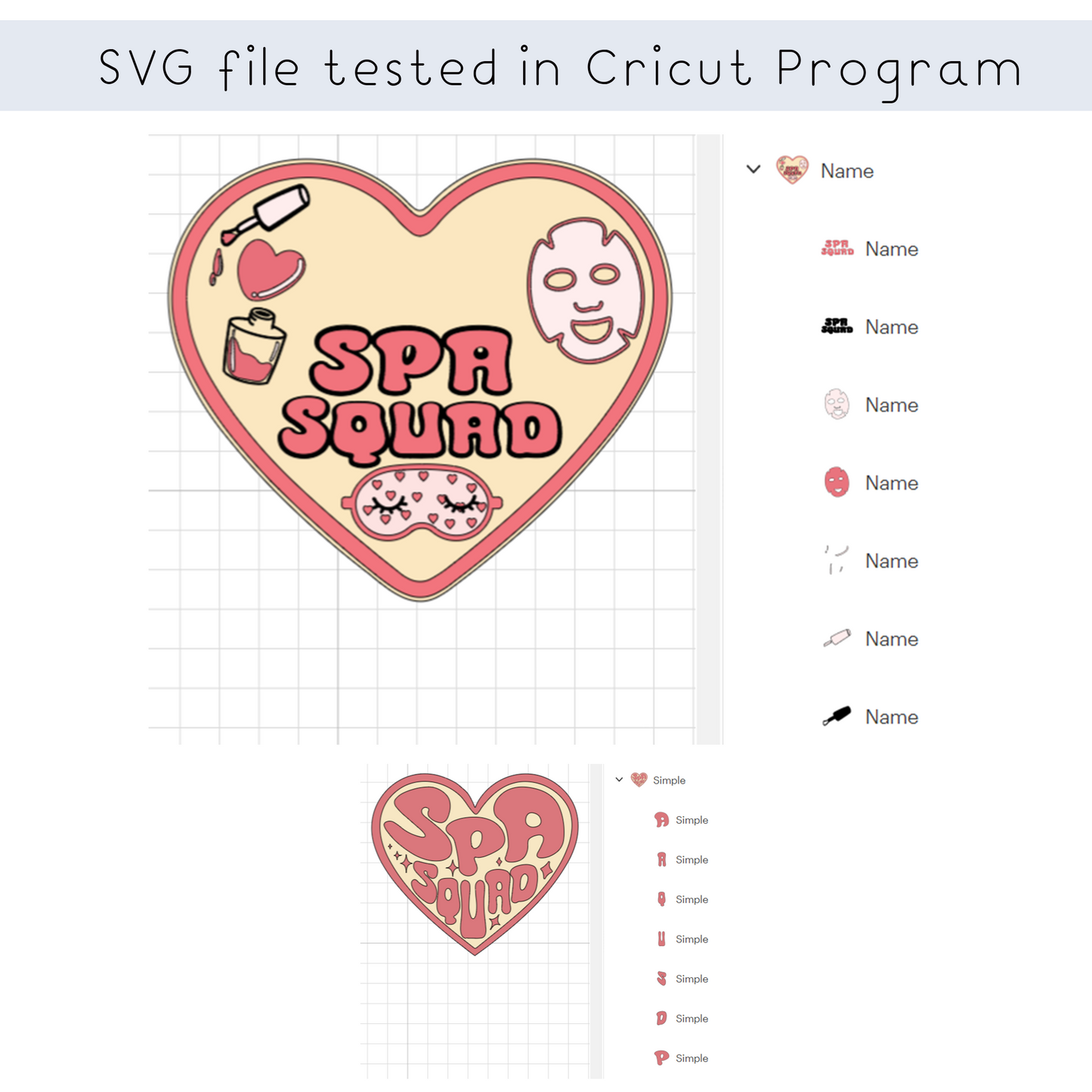 Name Spa Squad SVG Bundle, svg for Spa Girls party, sleepover squad, slumber party, Birthday Spa SVG, PNG clipart,