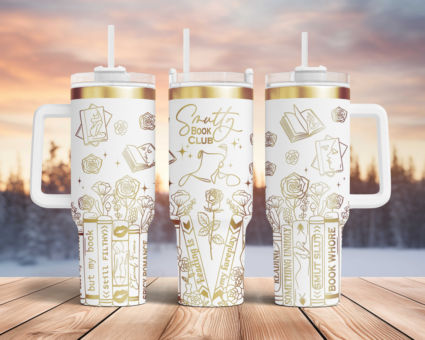 Smutty book club, funny book lover, Engraved Full Wrap Seamless 40oz Tumbler SVG Laser Rotary and PNG sublimation