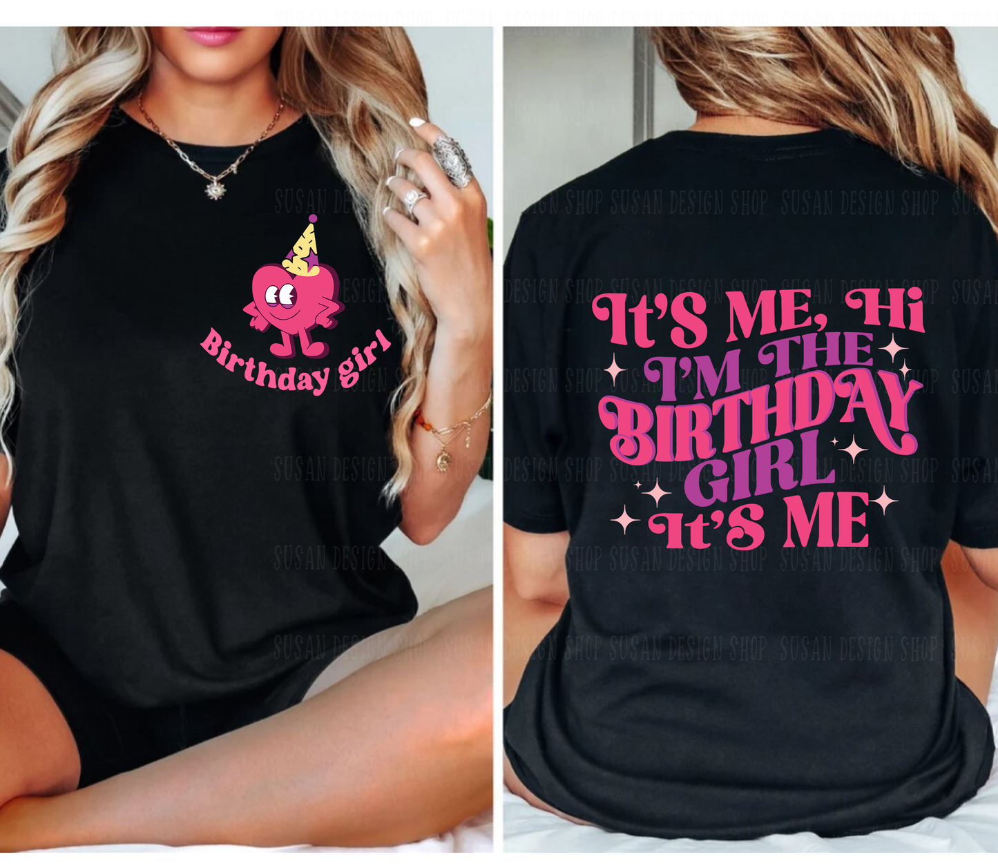 Retro birthday party shirt svg png, It's Me, Hi I'm The Birthday Girl, heart svg, svg file for Cricut, png sublimation
