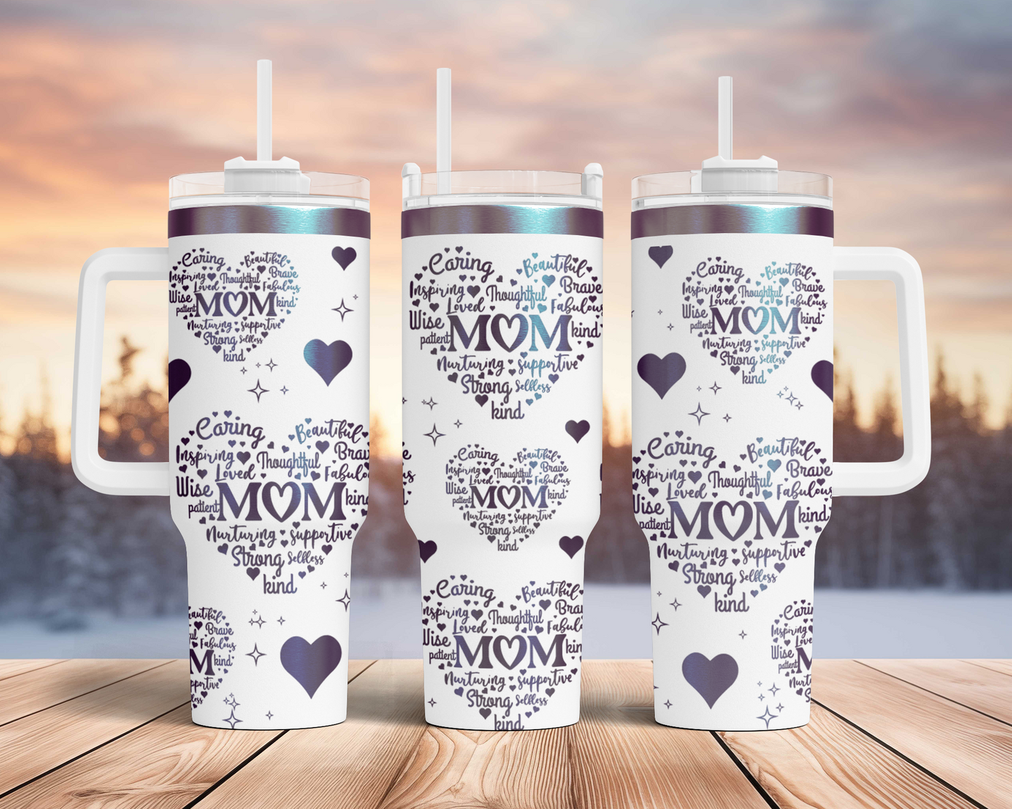Mom heart svg, Affirmation quotes 40oz Tumbler, sunflower Floral Mama 40oz Tumbler SVG Laser Engraved Full Wrap Seamless, Rotary and PNG sublimation