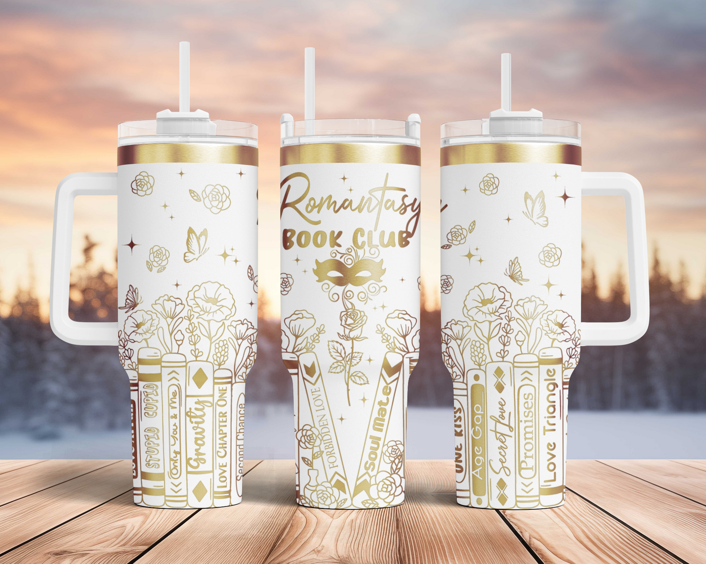 Romantasy Book club, funny book lover Engraved Full Wrap Seamless 40oz Tumbler SVG Laser Rotary and PNG sublimation
