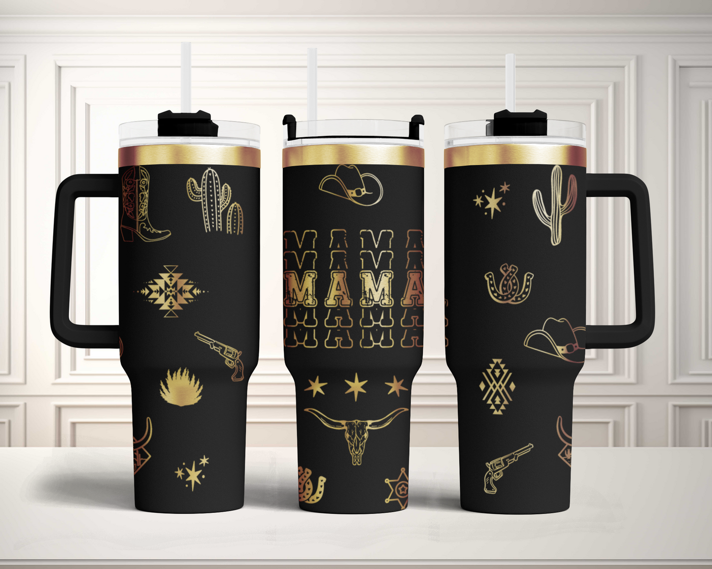 Howdy Mama Western Engraved Full Wrap Seamless 40oz Tumbler SVG Laser Rotary and PNG sublimation