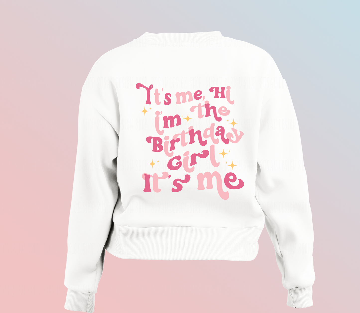 Groovy Retro It's Me, Hi I'm The Birthday Girl Svg Png, Birthday Party Svg, Trendy Groovy Wavy Stacked, svg file for Cricut, png sublimation