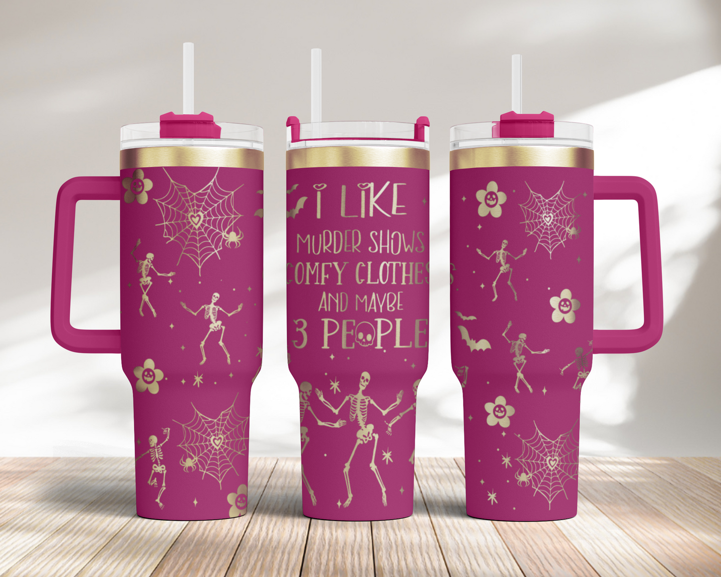I like murder show comfy clothes maybe 3 people Funny Halloween Laser Engraved Full Wrap Seamless, 40oz Tumbler, SVG Laser PNG sublimation