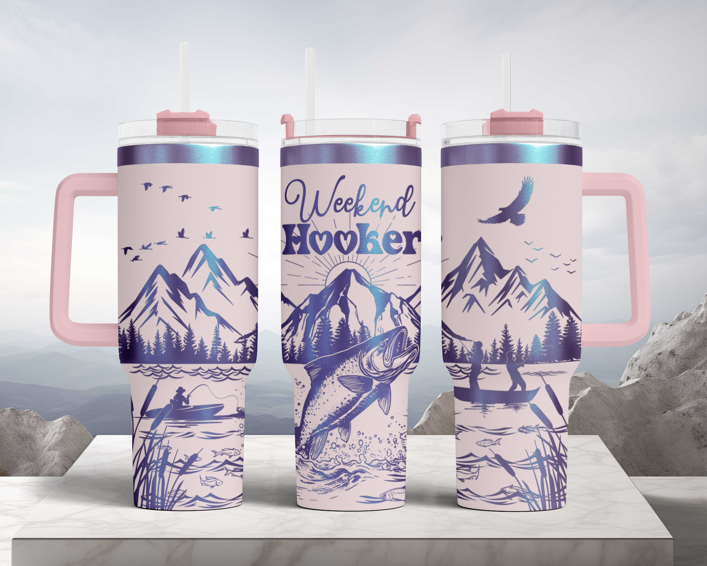 Weekend Hooker SVG 40oz Tumbler Laser Engraved Full Wrap Seamless, SVG Laser Rotary, PNG sublimation