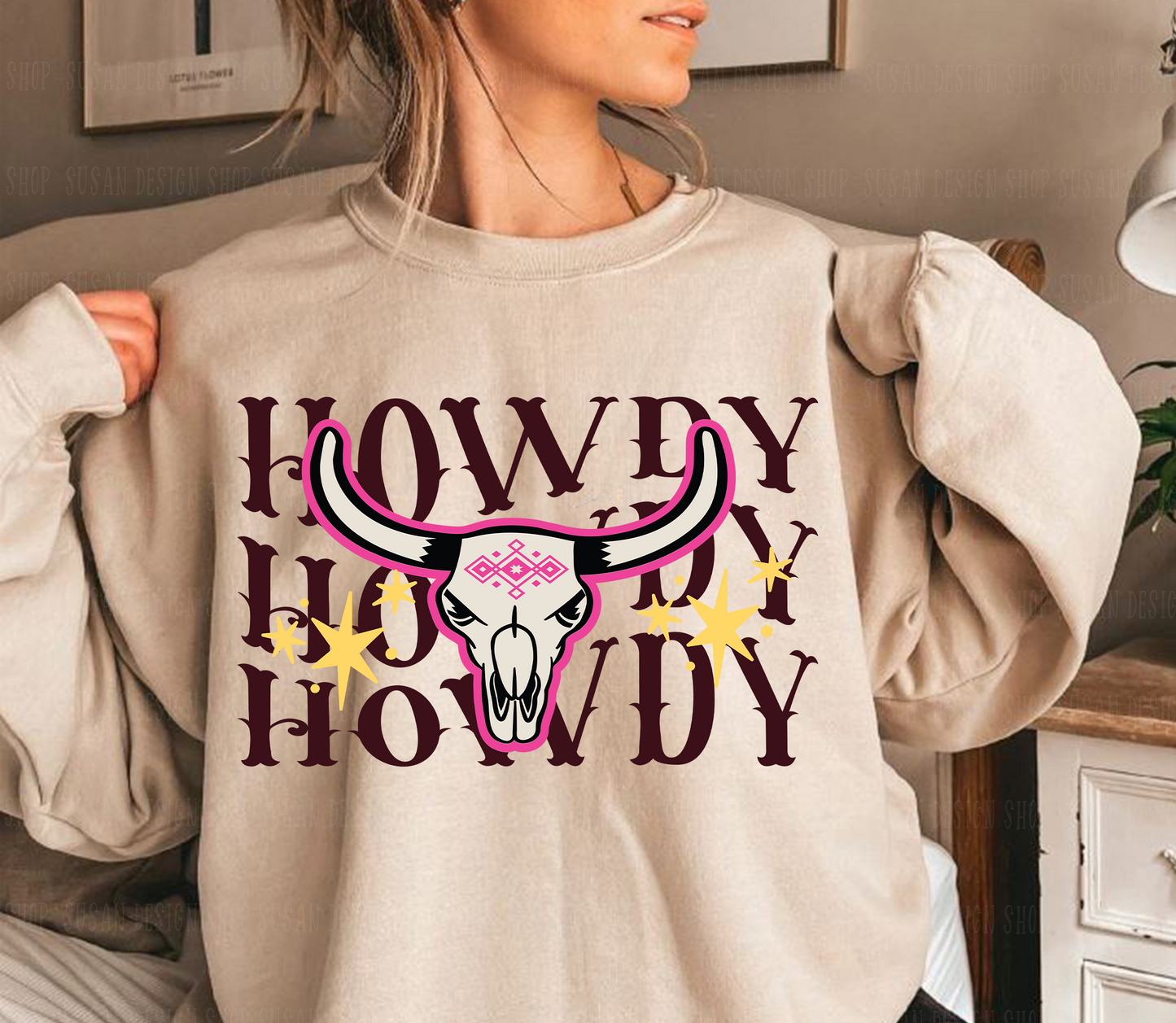 Howdy western country Cow Skull SVG Png, Cowboy Phrase and Saying Retro, Cowhide Png SVG file for Cricut, PNG print sublimation, Tshirt