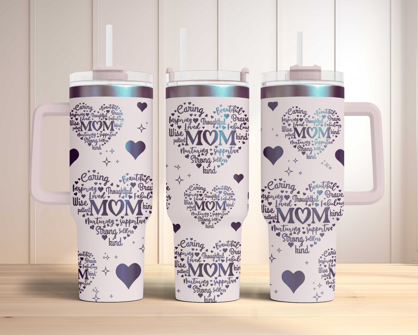 Mom heart svg, Affirmation quotes 40oz Tumbler, sunflower Floral Mama 40oz Tumbler SVG Laser Engraved Full Wrap Seamless, Rotary and PNG sublimation