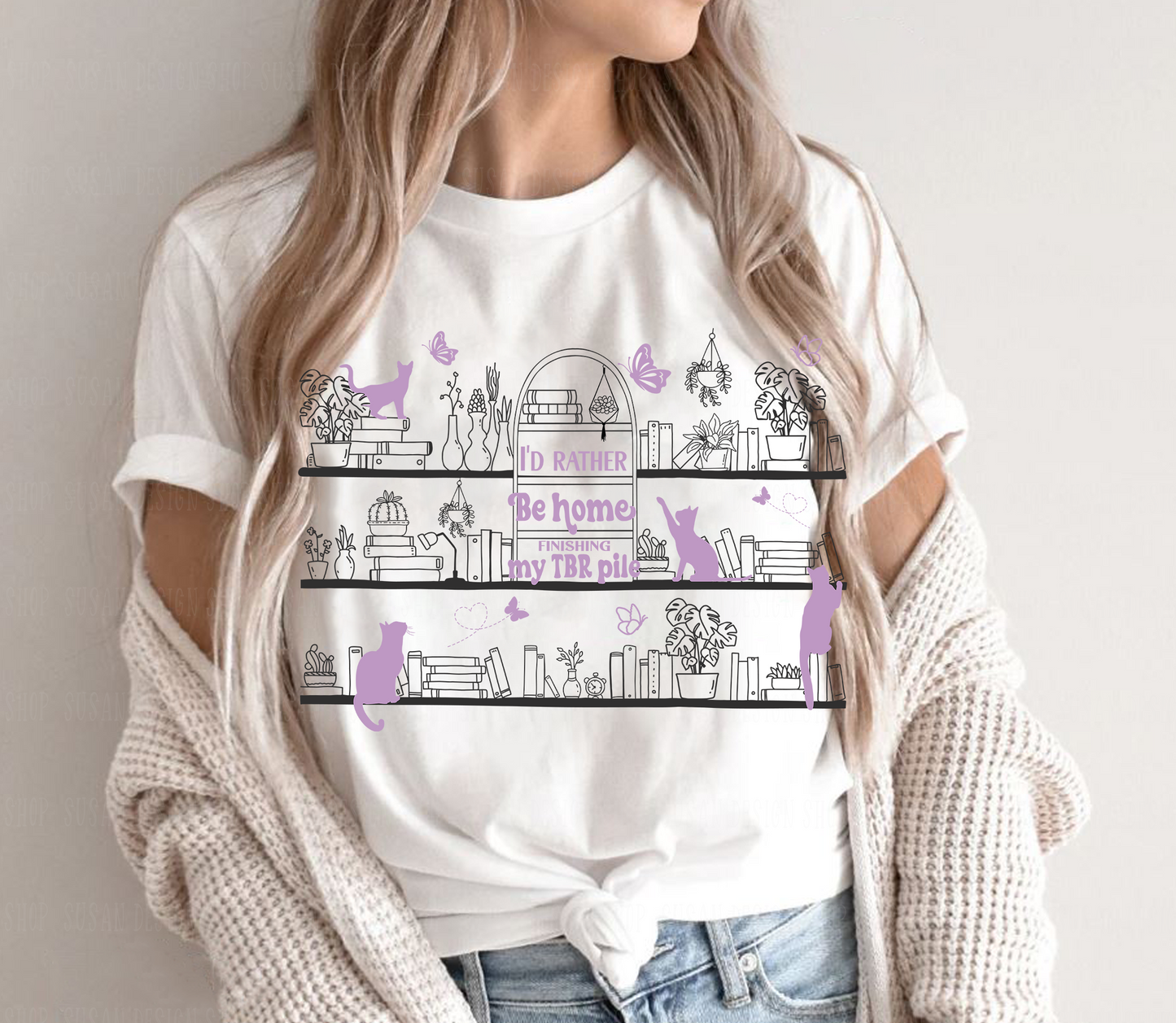 I'd rather be home finishing my tbr pile, book shelf Svg file for cricut, PNG sublimation design