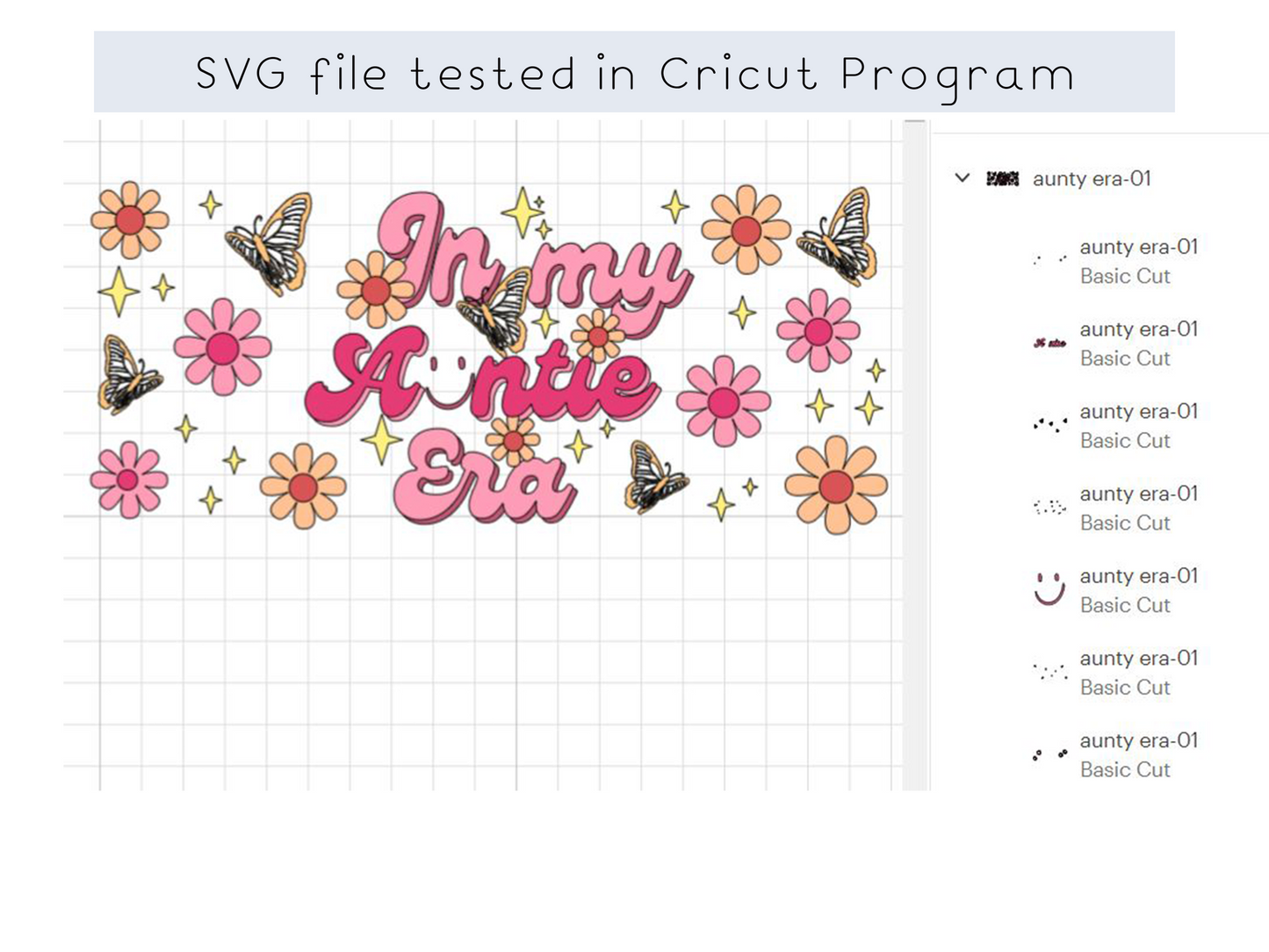 In my Auntie Era Retro 16oz Libbey glass can wrap, SVG cutting file for Cricut, PNG sublimation, Layered SVG