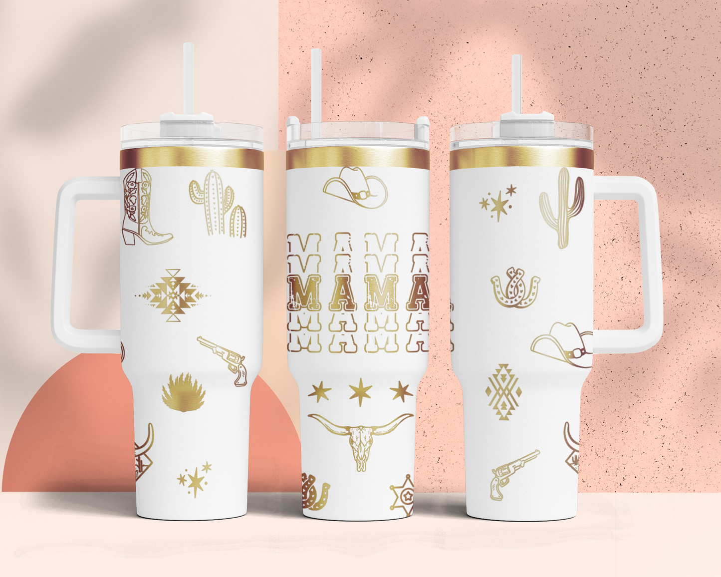 Howdy Mama Western Engraved Full Wrap Seamless 40oz Tumbler SVG Laser Rotary and PNG sublimation