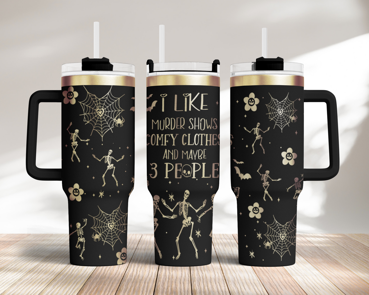 I like murder show comfy clothes maybe 3 people Funny Halloween Laser Engraved Full Wrap Seamless, 40oz Tumbler, SVG Laser PNG sublimation