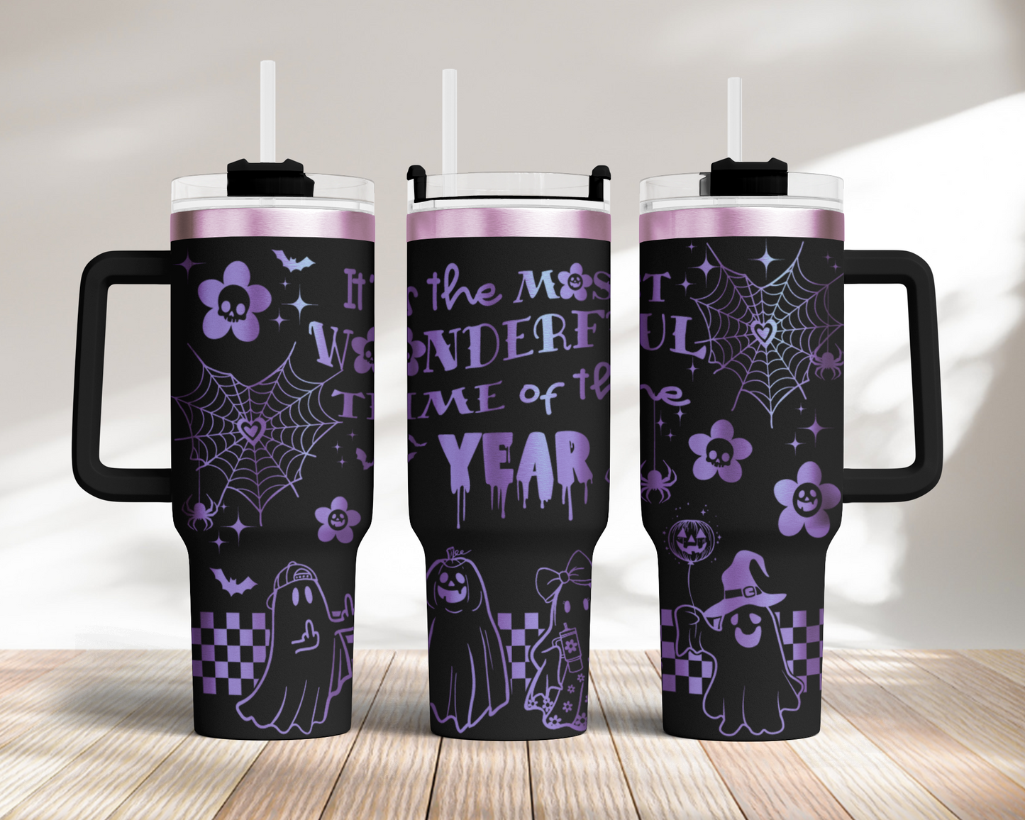 Funny Halloween Most Wonderful Time of the Year 40oz Tumbler SVG Laser Engraved Full Wrap Seamless, Rotary and PNG sublimation
