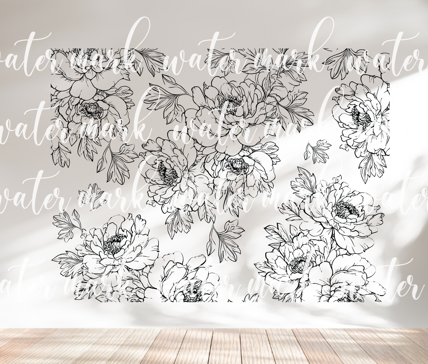 Peony 40oz Tumbler SVG Laser Engraved Full Wrap Seamless