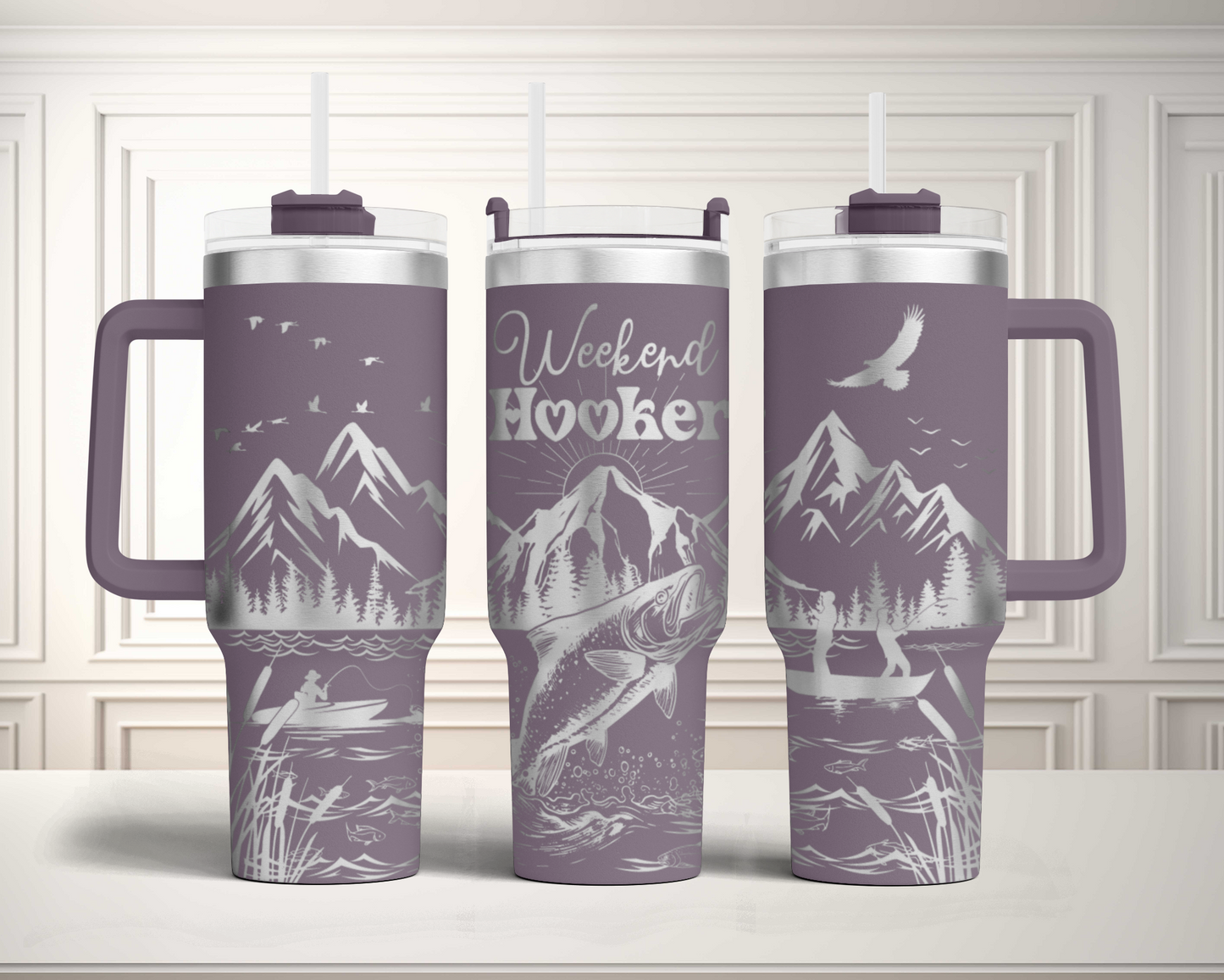 Weekend Hooker SVG 40oz Tumbler Laser Engraved Full Wrap Seamless, SVG Laser Rotary, PNG sublimation