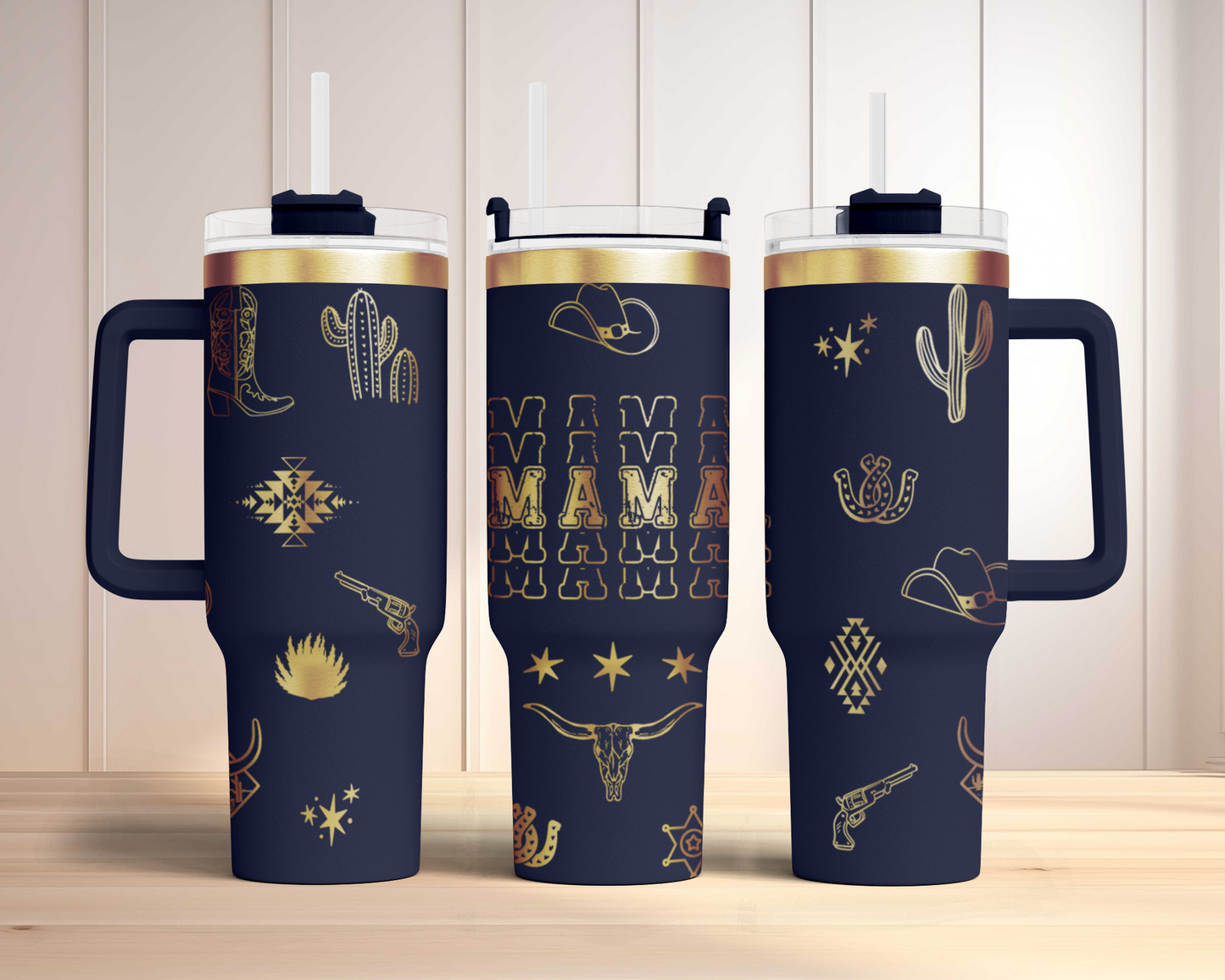 Howdy Mama Western Engraved Full Wrap Seamless 40oz Tumbler SVG Laser Rotary and PNG sublimation