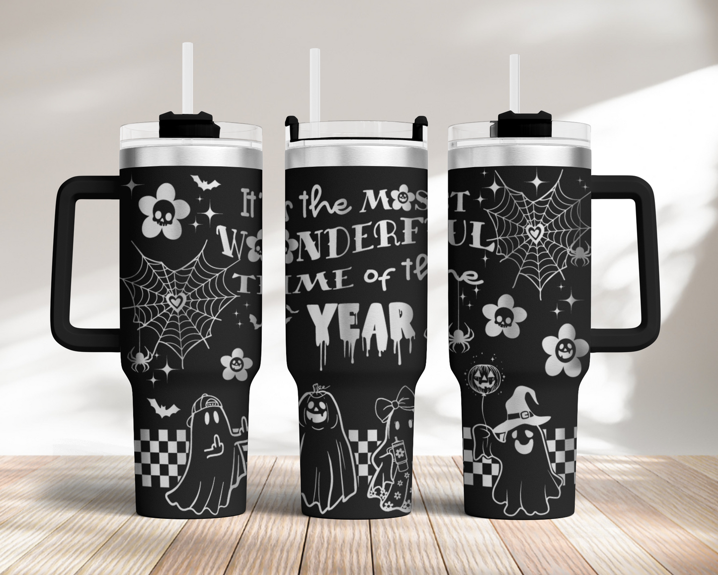 Funny Halloween Most Wonderful Time of the Year 40oz Tumbler SVG Laser Engraved Full Wrap Seamless, Rotary and PNG sublimation