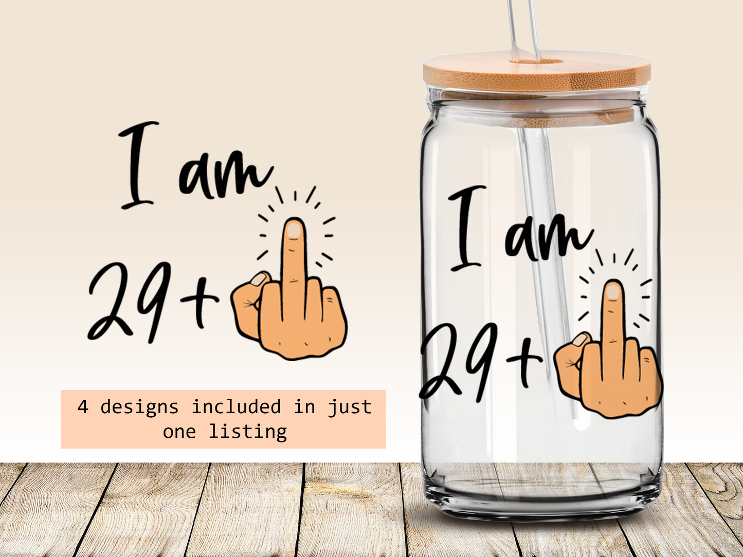Funny 30th birthday 16oz Libbey glass can wrap, bundle for men women, SVG cutting file for Cricut, PNG sublimation, Single and Layered SVG