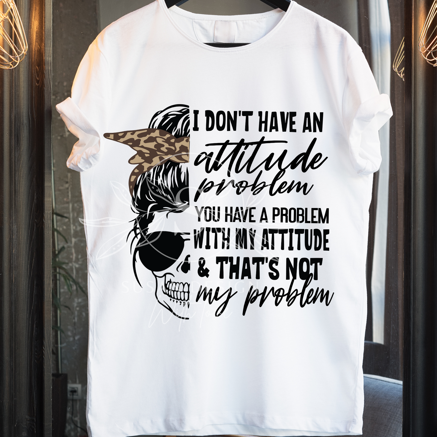 Attitude Problem Svg, sassy sarcastic Svg, messy bun, mom life, Snarky Humor SVG, SVG files for Cricut, PNG sublimation