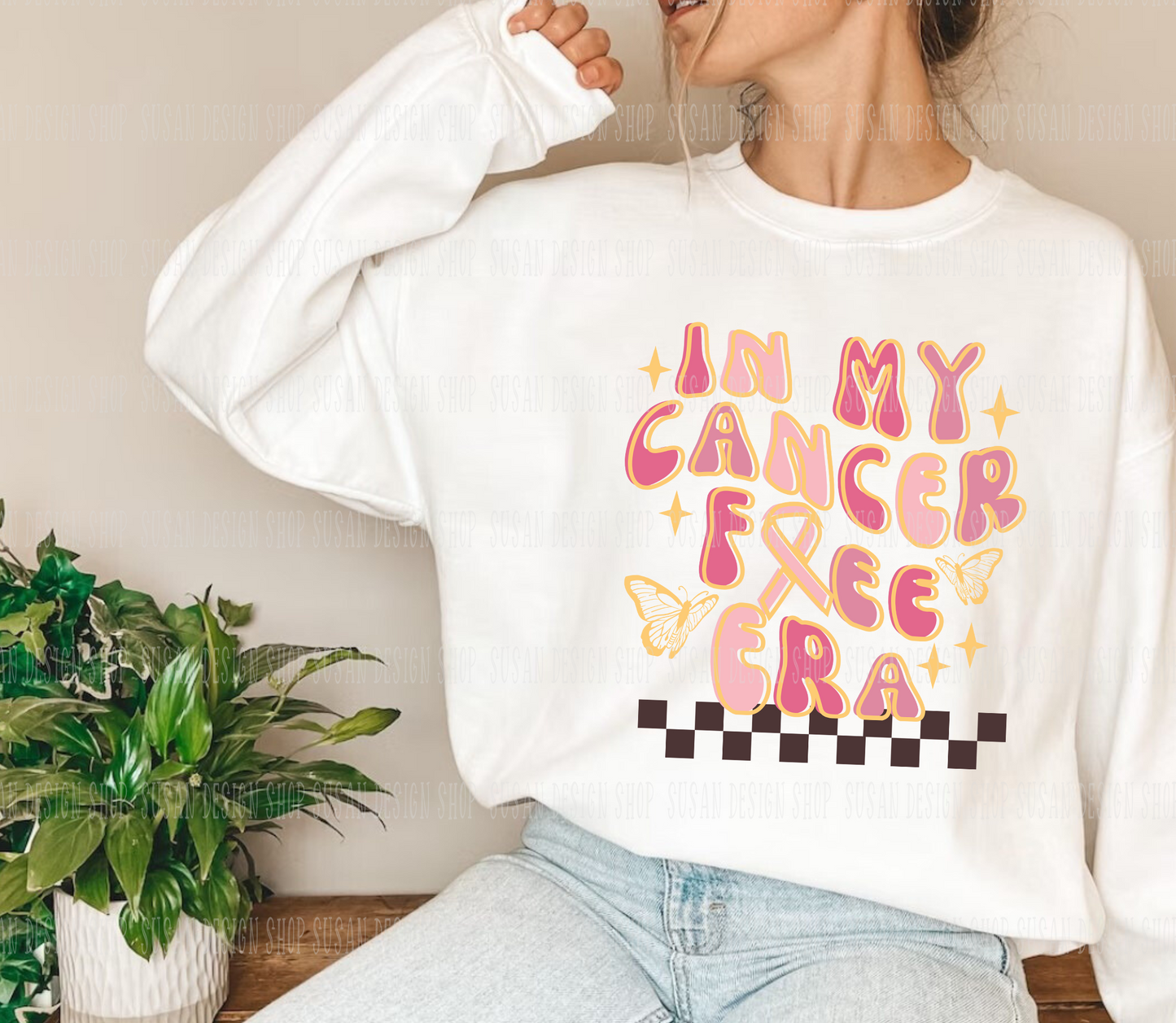 In My Cancer Free Era , smile face Svg Png, Breast Cancer Warrior Png, svg file for cricut, Png sublimation