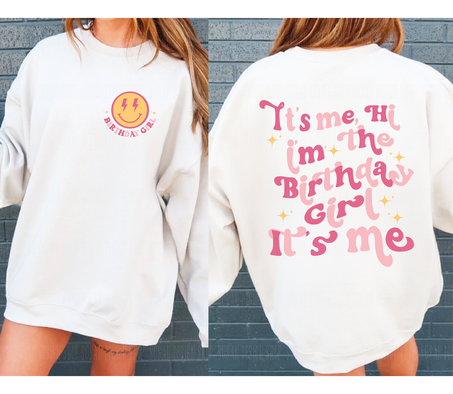 Groovy Retro It's Me, Hi I'm The Birthday Girl Svg Png, Birthday Party Svg, Trendy Groovy Wavy Stacked, svg file for Cricut, png sublimation