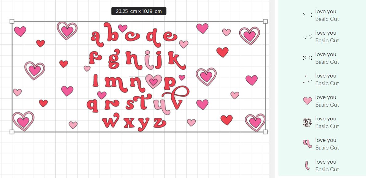 Retro Alphabet I Love You Valentines Svg, 16oz Libbey glass can wrap, SVG cutting file for Cricut, PNG sublimation, Layered SVG