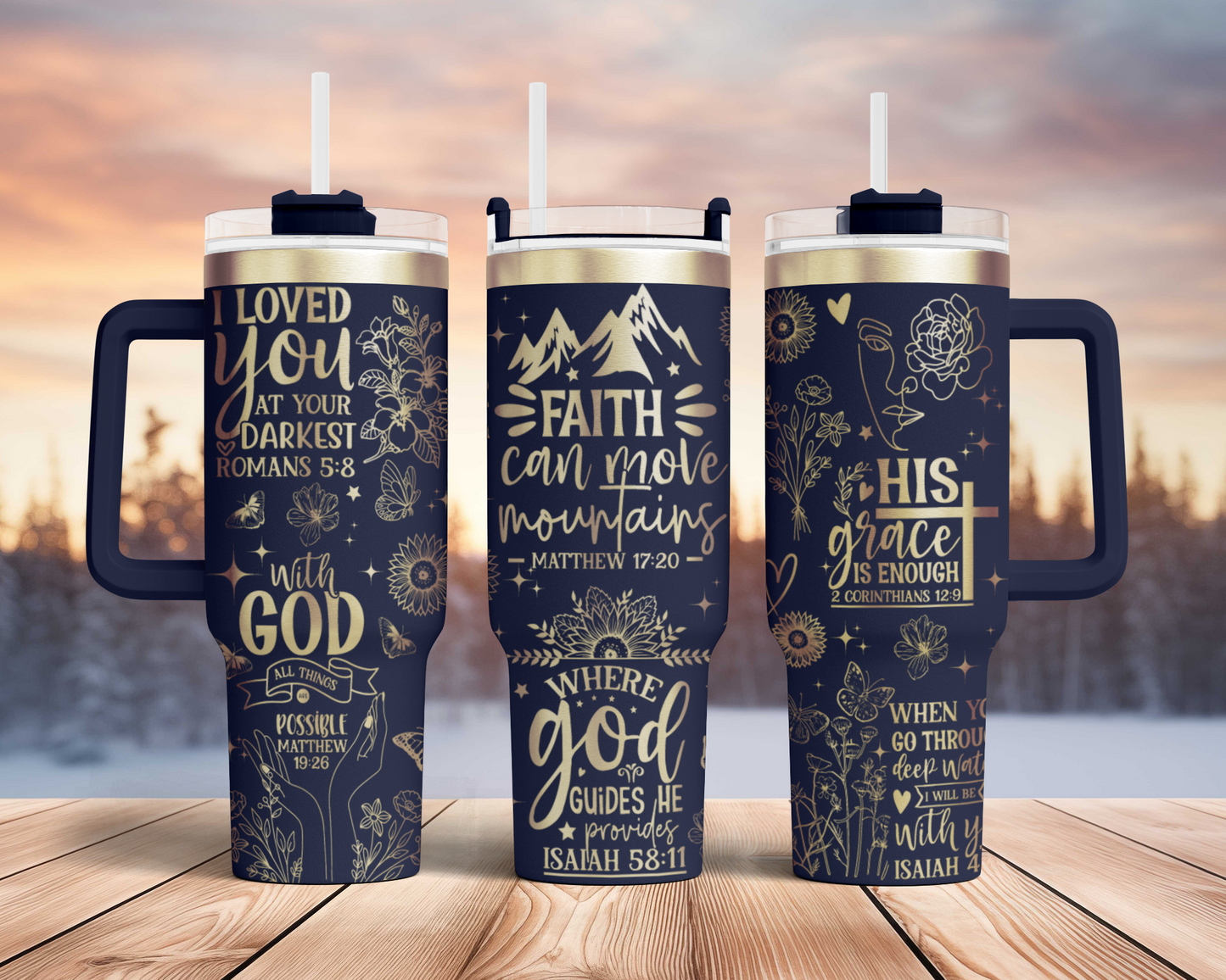 Floral Woman Bible Verse Self Affirmation 40oz Tumbler, Floral Mama 40oz Tumbler SVG Laser Engraved Full Wrap Seamless, Rotary and PNG sublimation