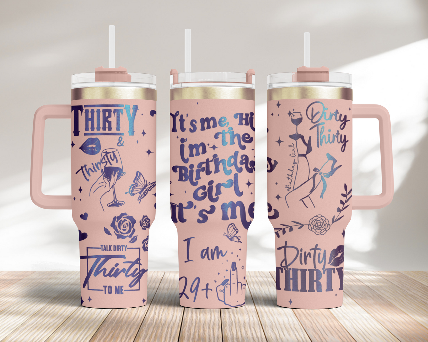 Funny 30th birthday, adult humor, birthday girl 40oz Tumbler SVG Laser Engraved Full Wrap Seamless, Rotary and PNG sublimation