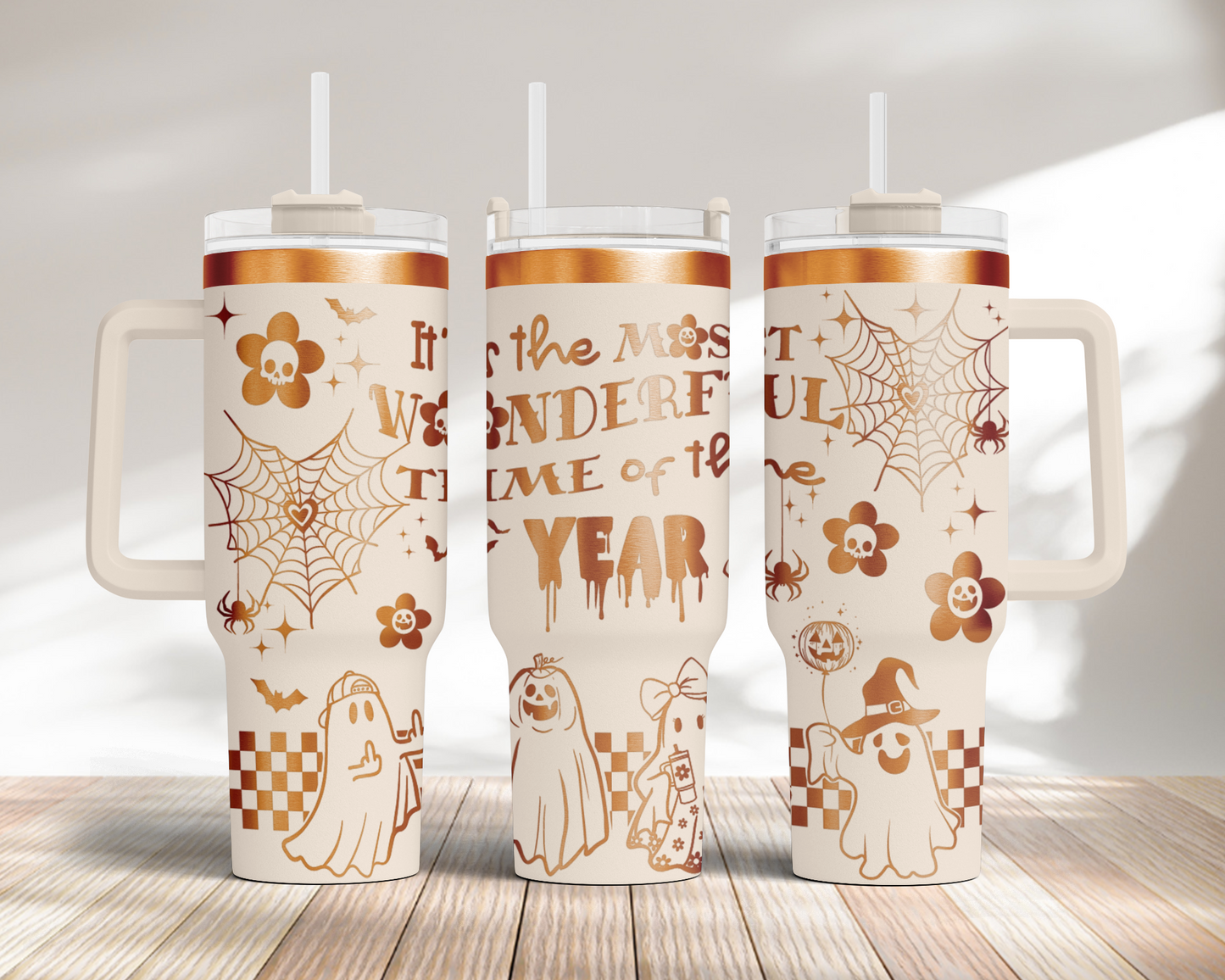 Funny Halloween Most Wonderful Time of the Year 40oz Tumbler SVG Laser Engraved Full Wrap Seamless, Rotary and PNG sublimation