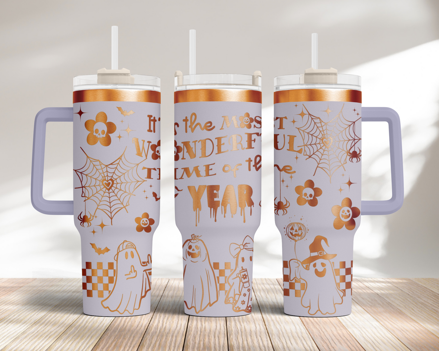 Funny Halloween Most Wonderful Time of the Year 40oz Tumbler SVG Laser Engraved Full Wrap Seamless, Rotary and PNG sublimation
