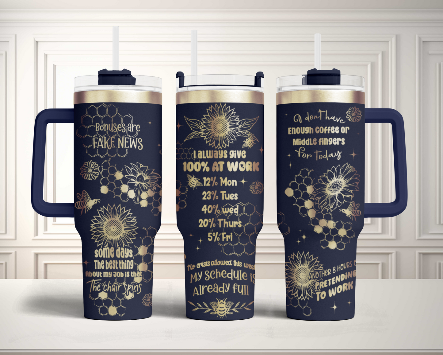 Funny Office Quotes, Sarcastic co-Worke bee sunflower 40oz Tumbler SVG Laser Engraved Full Wrap Seamless,PNG sublimation