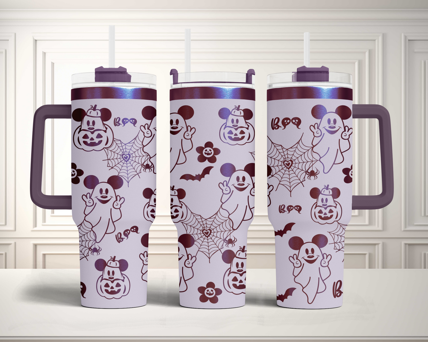 Ghost Mouse Funny Halloween40oz Tumbler SVG Laser Engraved Full Wrap Seamless
