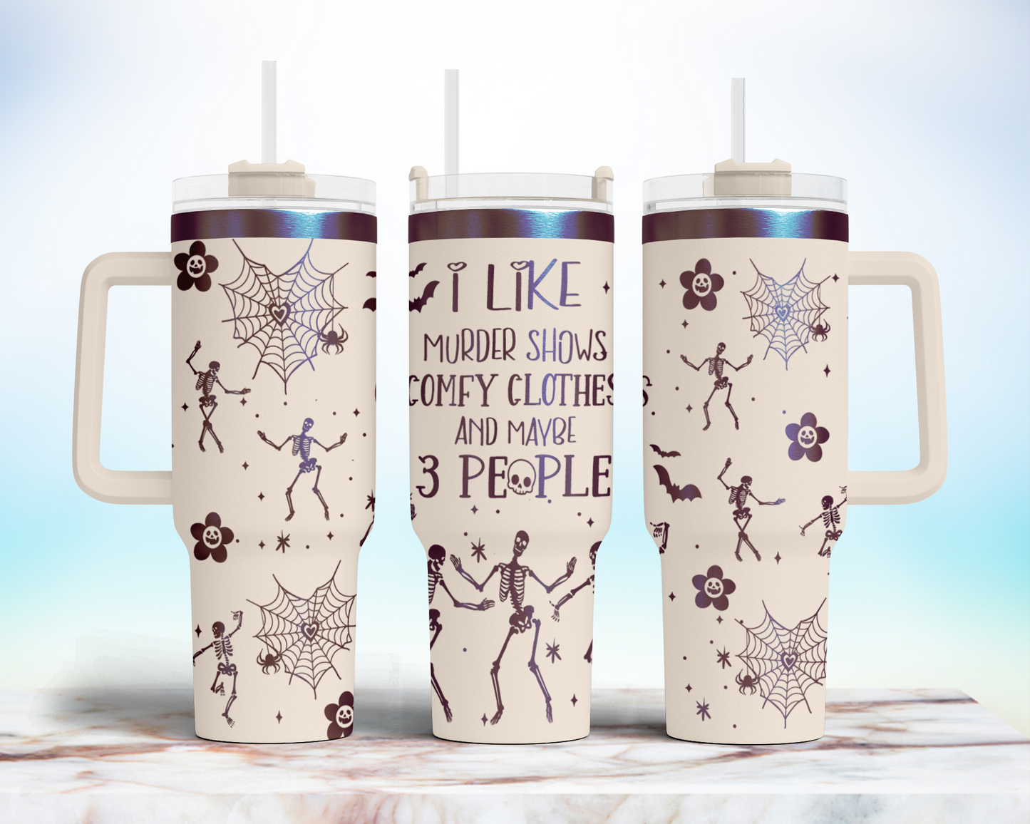 I like murder show comfy clothes maybe 3 people Funny Halloween Laser Engraved Full Wrap Seamless, 40oz Tumbler, SVG Laser PNG sublimation