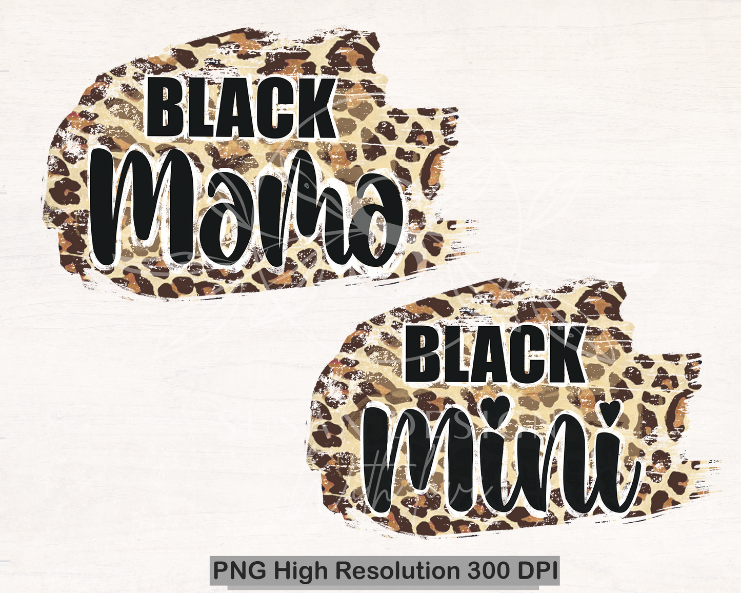 Black Mama Black Mini, Leopard, PNG Sublimation