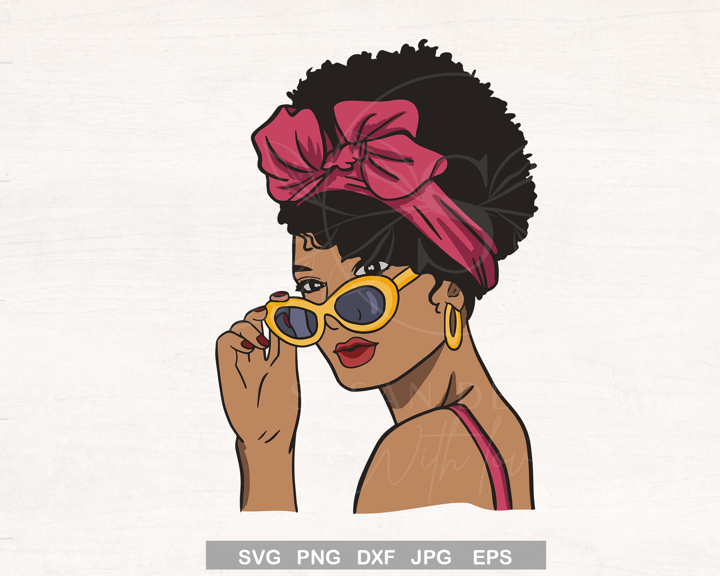 African American with Headwrap SVG
