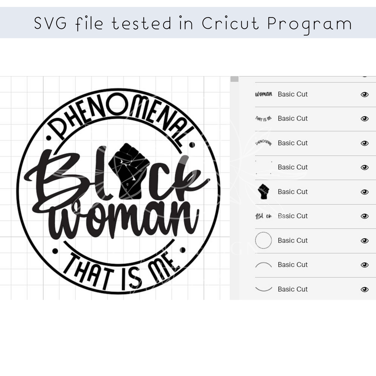 Phenomenal Black Woman SVG file for Cricut, Blacknificent