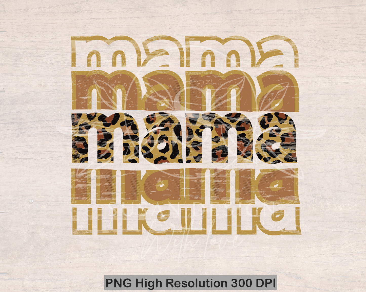 Mama Leopard Stack, PNG Sublimation