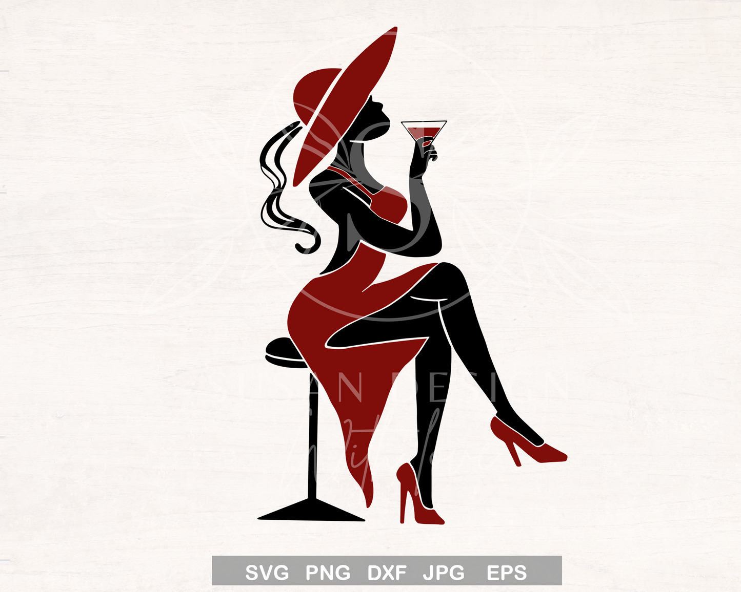 Woman Wine Drink Up SVG