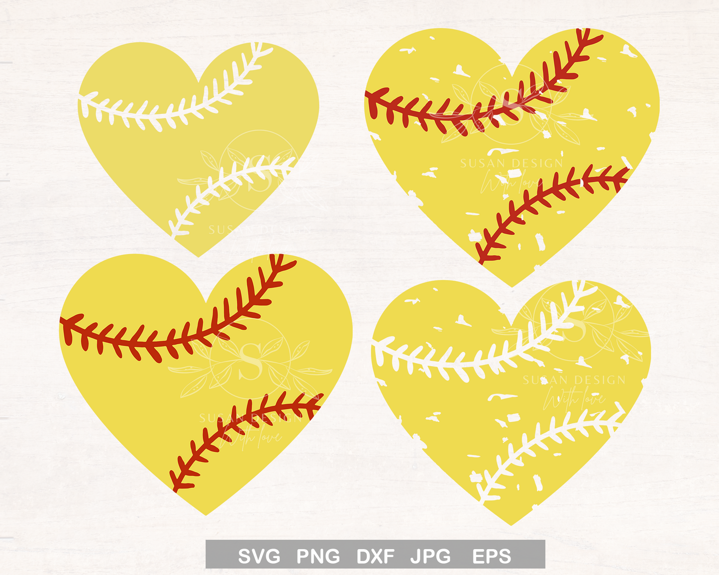 Softball Heart SVG Bundle